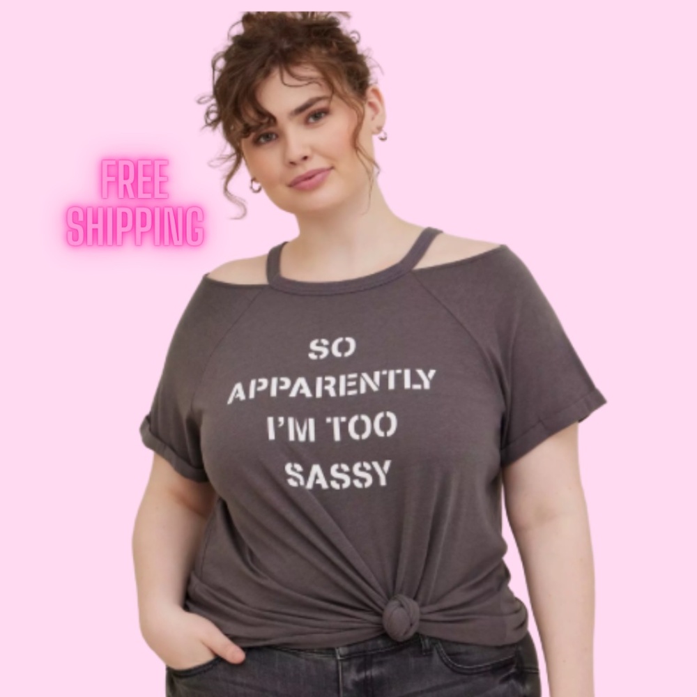 Torrid Triblend Cold-Shoulder Classic-Fit Top – Size 6